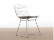 Chaise Bertoia assise en cuir blanc