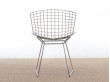 Chaise Bertoia assise en cuir blanc