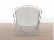 Chaise Bertoia assise en cuir blanc