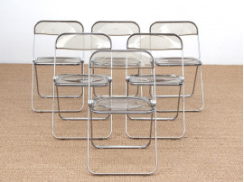 Set of 6 Plia folding chairs by Giancarlo Piretti