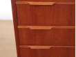 Mid-Century  modern scandinavian chest of drawer in teak 7 drawers.