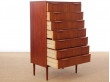 Mid-Century  modern scandinavian chest of drawer in teak 7 drawers.