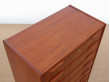 Mid-Century  modern scandinavian chest of drawer in teak 7 drawers.