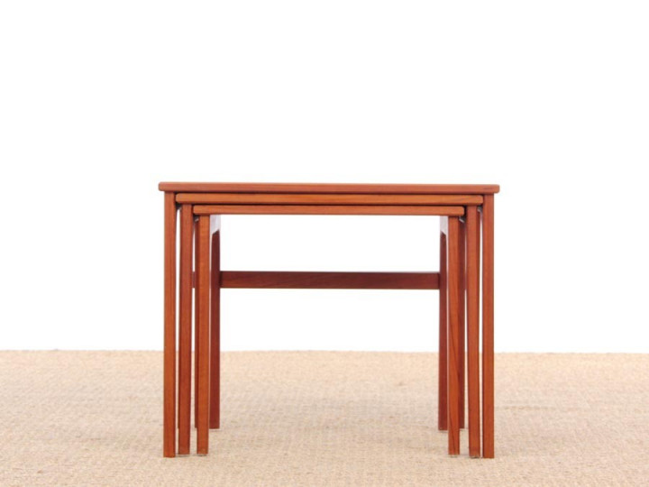 Mid-Century  modern scandinavian nesting tables in teak