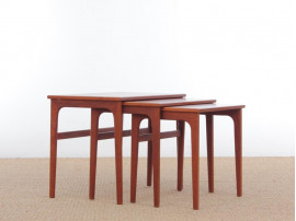 Mid-Century  modern scandinavian nesting tables in teak