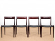 Mid century modern set of six Rio rosewood dining chairs by Niels Moller N°77