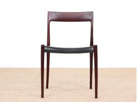 Mid century modern set of six Rio rosewood dining chairs by Niels Moller N°77