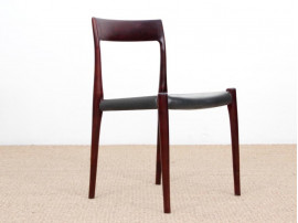Mid century modern set of six Rio rosewood dining chairs by Niels Moller N°77