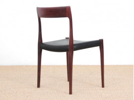 Mid century modern set of six Rio rosewood dining chairs by Niels Moller N°77