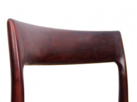 Mid century modern set of six Rio rosewood dining chairs by Niels Moller N°77