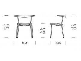 Chaise scandinave modèle Minimal ou PP701. Edition neuve