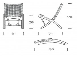 Mid-Century Modern PP512 Folding chair by Hans Wegner. New product.