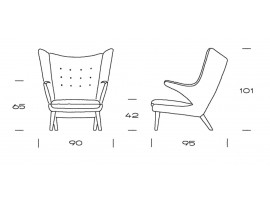 Mid-Century Modern PP19 Papa Bear chair by Hans Wegner. New product.