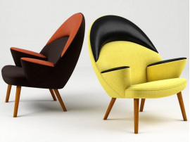 Mid-Century Modern PP521 upholstered Peacock chair by Hans Wegner. New product.