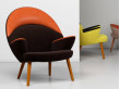 Mid-Century Modern PP521 upholstered Peacock chair by Hans Wegner. New product.