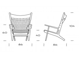 Fauteuil scandinave modèle Web PP129. Edition neuve