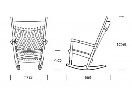 Mid-Century Modern PP124 Rocking chair by Hans Wegner. New product.