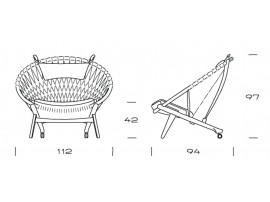 Fauteuil scandinave modèle Circle ou PP130. Edition neuve