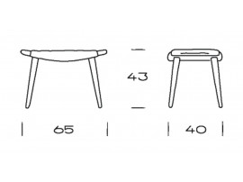 Mid-Century Modern PP120 stool by Hans Wegner. New product.