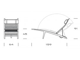 Mid-Century Modern PP524 Deck chair by Hans Wegner. New product.