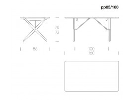 Table de repas scandinave modèle Cross legged  ou PP85/160 ou 180 cm. Edition neuve