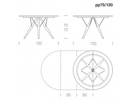 Table de repas scandinave modèle PP75/120 ou 140 cm. Edition neuve