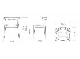 Chaise scandinave modèle Elbow CH 20. Edition neuve. 