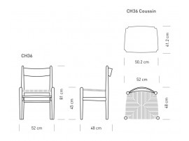 Chaise scandinave modèle  CH 36. Edition neuve. 