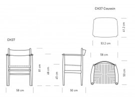 Mid-Century  modern scandinavian chair model CH 37 by Hans Wegner