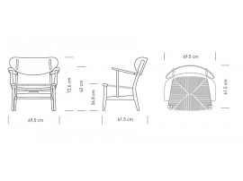 Fauteuil scandinave modèle CH 22. Edition neuve. 