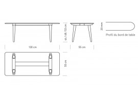 Table basse scandinave modèle CH011. Edition neuve.