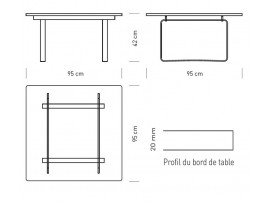 Table basse scandinave modèle CH106. Edition neuve.