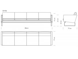 Mid-Century modern scandinavian sofa model CH104 by Hans Wegner.