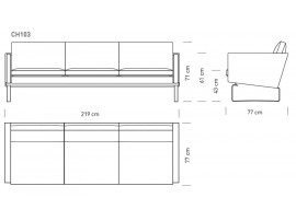 Canapé scandinave modèle CH103. Edition neuve.