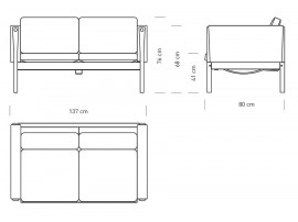 Mid-Century modern scandinavian sofa model CH162 by Hans Wegner.