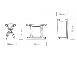 Mid-Century modern scandinavian stool model OW2000 "Egyptian Folding stool" by Ole Wanscher.