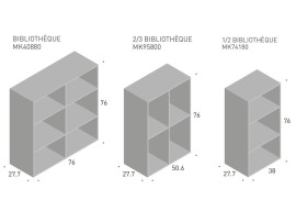 Système de bibliothèque scandinave modèle MK40880 Profondeur 27,5 cm. Edition neuve.