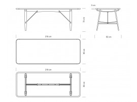 Mid-Century modern scandinavian dining table model BM1160 "Hunting table" by Børge Mogensen.