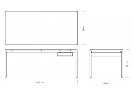 Bureau scandinave modèle PK52 "Professor desk". Edition neuve.