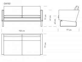 Canapé scandinave modèle CH102. Edition neuve.