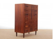 Mid-Century  modern  Scandinavian chest of drawers in Rio rosewood. 7 drawers