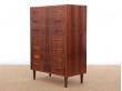 Mid-Century  modern  Scandinavian chest of drawers in Rio rosewood. 7 drawers