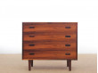 Mid-Century  modern  Scandinavian chest of drawers in Rio rosewood