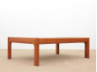 Mid-Century  modern  Scandinavian large coffee table in teak and black glass