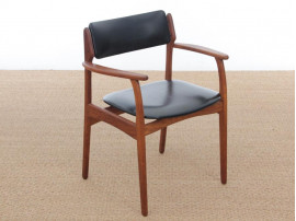 Mid-Century  modern scandinavian arm chair in teak by Erik Buck