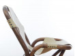 Pair of lounge chair in rattan and simili leather