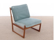 Mid-Century  modern scandinavian pair of lounge chair model 130 by Peter Hvidt