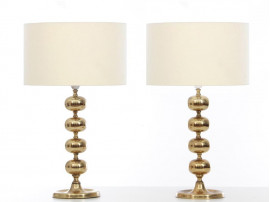 Mid-Century  modern scandinavianpair of brass lamp