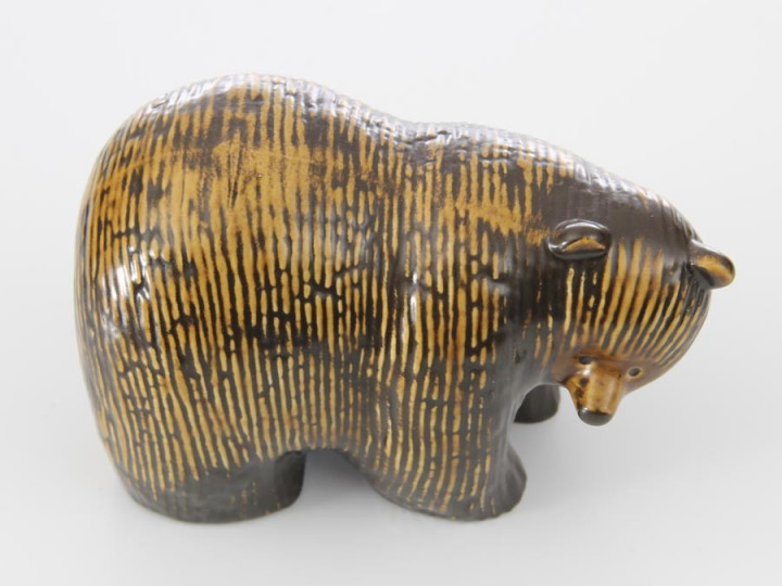 Ours En Céramique Craquelée Saint Germain – Blanc – Statue 20 Cm