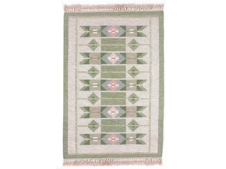 Swedish Rolakan carpet hand woven wool. 200 x 140 cm.